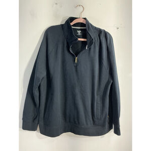 Mens Lee Large Regular Fit Black 1/4 Zip Pullover Sweatshirt